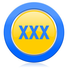 xxx blue yellow icon porn sign