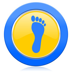 foot blue yellow icon