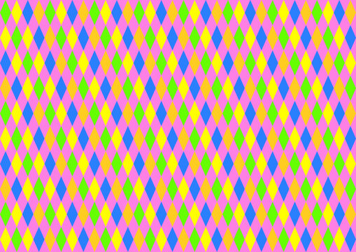 Rauten in Neonfarben farblich versetzt auf kr&auml;ftigem pink