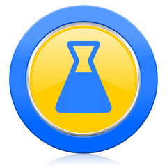 laboratory blue yellow icon