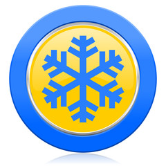 Obraz premium snow blue yellow icon air conditioning sign