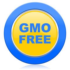 gmo free blue yellow icon no gmo sign