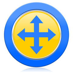 arrow blue yellow icon