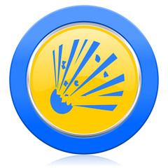 bomb blue yellow icon