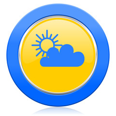 cloud blue yellow icon waether forecast sign