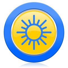 sun blue yellow icon waether forecast sign