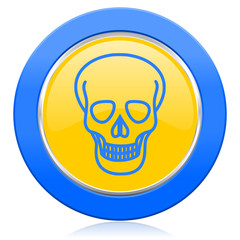 skull blue yellow icon death sign