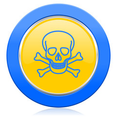 skull blue yellow icon death sign