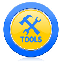 tools blue yellow icon