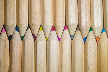 Crayons in line