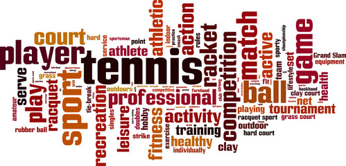 Tennis word cloud concept. Vector illustration