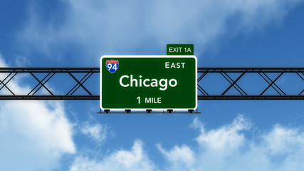 Chicago USA Interstate Highway Sign