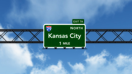Kansas City USA Interstate Highway Sign