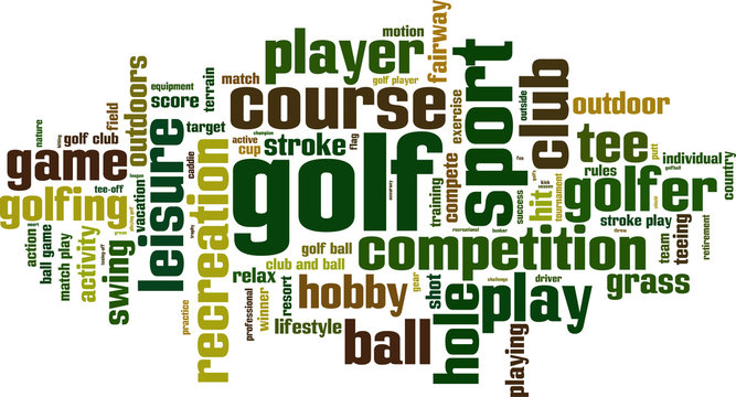 Golf word cloud concept. Vector illustration