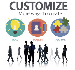 Customize Ideas Identity Innovation Personalize Concept