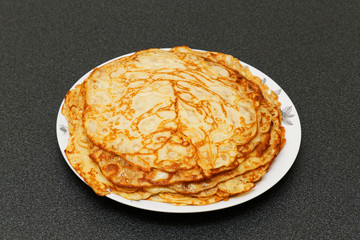 Pancakes on the dish