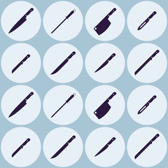 Seamless background with kitchen knifes for your design