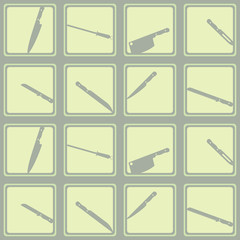 Seamless background with kitchen knifes for your design