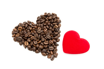 Hearts on a white background