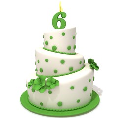 Birthday cake with number six