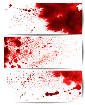 Set of backgrounds with bloodstain