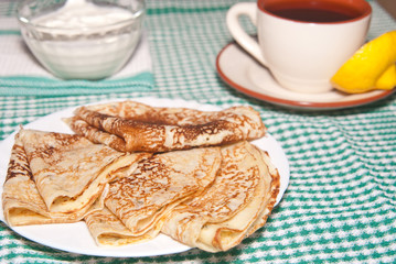 pancakes and a cup of tea