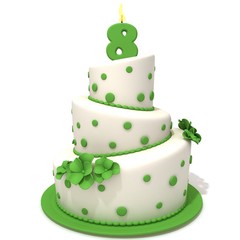 Birthday cake with number eight