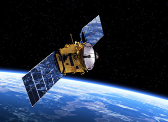 Communication Satellite Orbiting Earth - 78337357