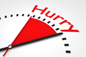 clock with red seconds hand area hurry illustration