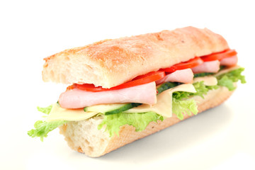 Fresh sandwich isolated on white