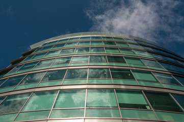 Fototapeta na wymiar High rise buildings of finance centre in Liverpool, England