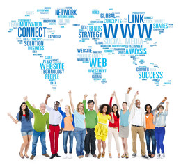 Obraz premium Social Media Internet Connection Global Communications Network