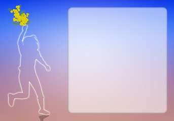 Woman with mimosas flower for women's Day