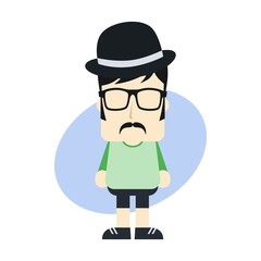 little sprite hipster cartoon guy