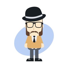 little sprite hipster cartoon guy