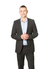 Businessman with clenched hands