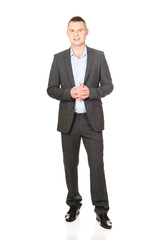 Businessman with clenched hands