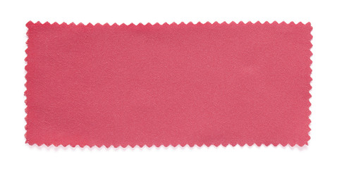 pink fabric swatch samples isolated on white background