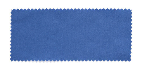 blue fabric swatch samples isolated on white background