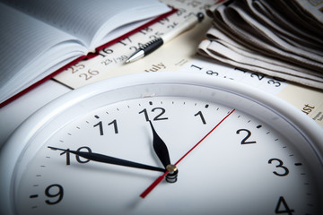 Business Stil Life With Clockface