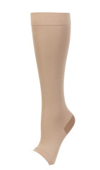 Knee-high medical compression stockings isolated on white