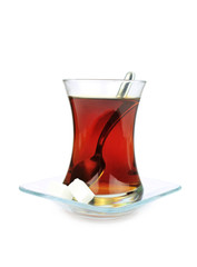 Turkish tea in traditional glass.
