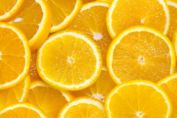 background of sliced oranges tropical