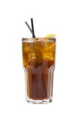 alcoholic cocktail in a glass glass on a white background