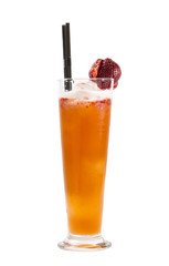 alcoholic cocktail in a glass glass on a white background