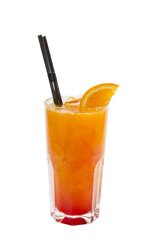 alcoholic cocktail in a glass glass on a white background