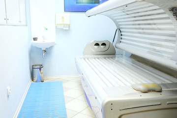 Tanning bed in a salon