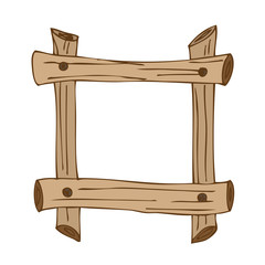 Wooden signposts. Hand-drawn Doodle. Vector illustration