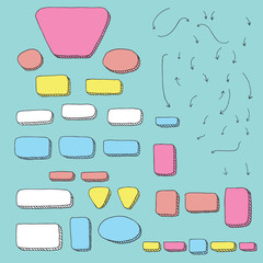 Decision Tree Graphic Elements with Hand Drawn Speech Bubbles