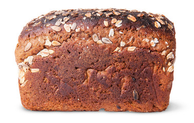 Unleavened of black bread with nuts seeds and dried fruit